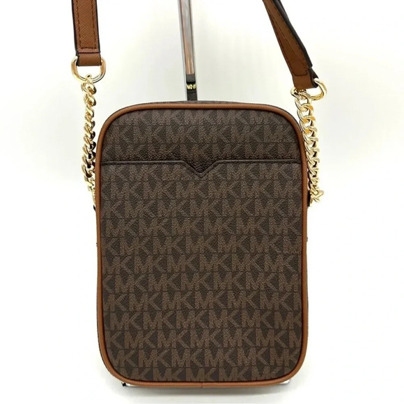 Michael Kors Medium NS Chain Xbody Bag Brown/Gold - Picture 4 of 10